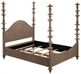Ferret Wood Weathered Queen Bed-Beds-Noir-LOOMLAN