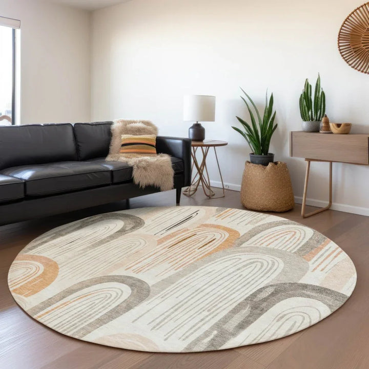 Feylinne Ivory Washable Indoor - Outdoor Rug - LOOMLAN - LOOMLAN Rugs - Outdoor Rugs