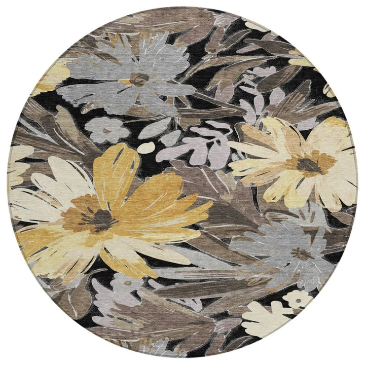 Fibrosa Black Washable Indoor - Outdoor Rug - LOOMLAN - LOOMLAN Rugs - Outdoor Rugs