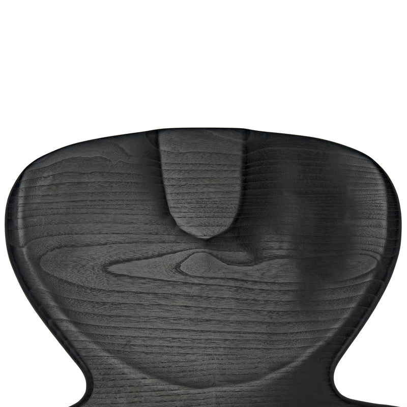 Figaro Wood Black Armless Chair-Club Chairs-Noir-LOOMLAN