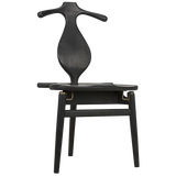 Figaro Wood Black Armless Chair-Club Chairs-Noir-LOOMLAN