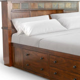 Finish Wooden Dark Brown Storage Bed