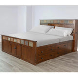 Finish Wooden Dark Brown Storage Bed