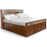 Finish Wooden Dark Brown Storage Bed