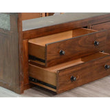 Finish Wooden Dark Brown Storage Bed