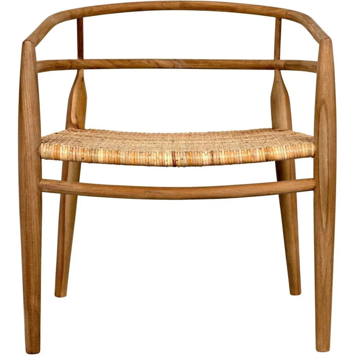 Finley Teak Wood Arm Chair with Rattan - LOOMLAN - Noir - Accent Chairs