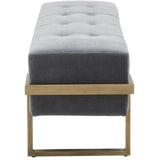 Fiona Bench Blush Gray Velvet Brass