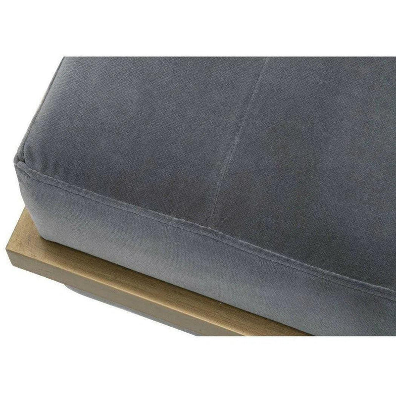 Fiona Bench Blush Gray Velvet Brass