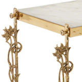 Fiore Elegant Brass Marble Top Console Table