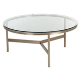 Flato Iron Framed Round Coffee Table-Coffee Tables-SUNPAN-LOOMLAN