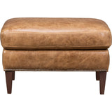 Florence Leather In Venerando Umber Ottoman