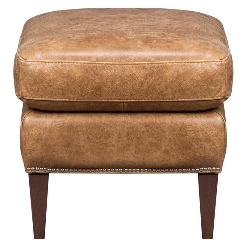 Florence Leather In Venerando Umber Ottoman