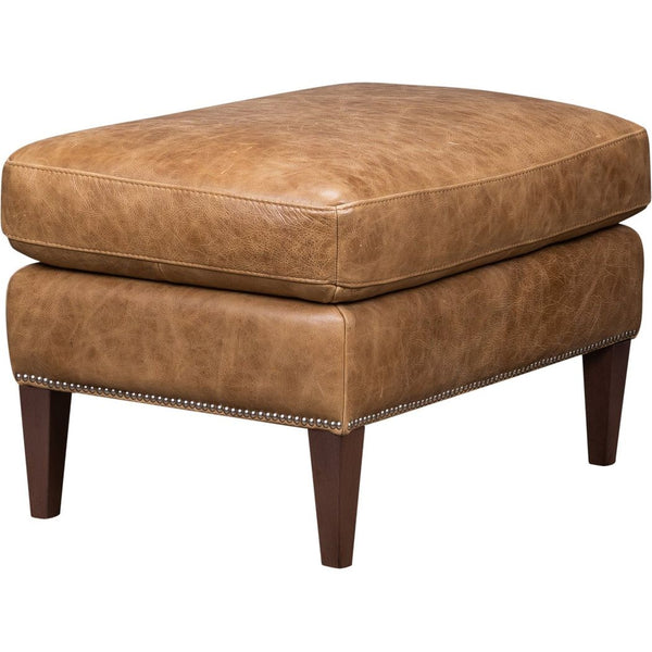 Olivia + Quinn-Florence Leather In Venerando Umber Ottoman-Ottomans-LOOMLAN