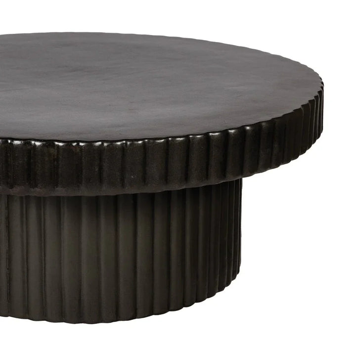 Flute Ceramic Glazed Patio Coffee Table-Outdoor Coffee Tables-Seasonal Living-LOOMLAN