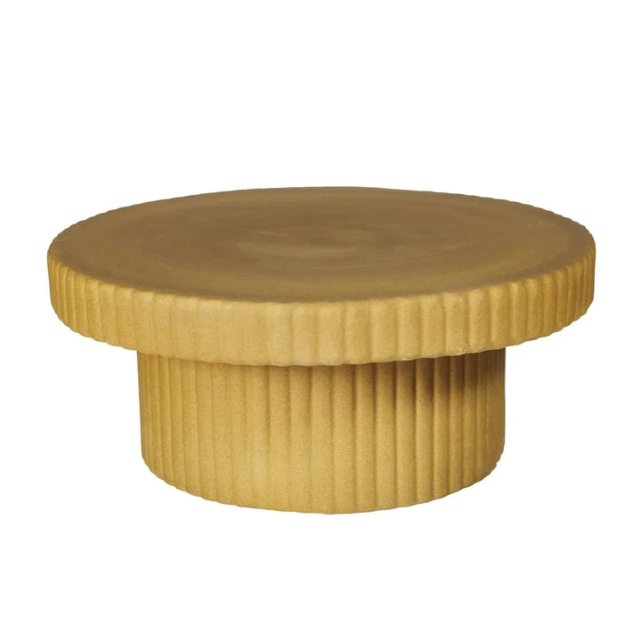 Flute Ceramic Glazed Patio Coffee Table-Outdoor Coffee Tables-Seasonal Living-Shale Matte-LOOMLAN