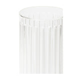 Fluted Acrylic Made Clear Pedestal-Side Tables-Chelsea House-LOOMLAN