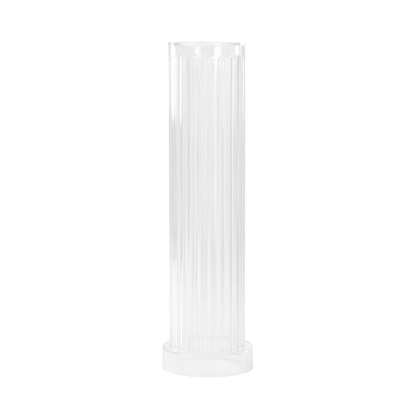 Fluted Acrylic Made Clear Pedestal-Side Tables-Chelsea House-LOOMLAN