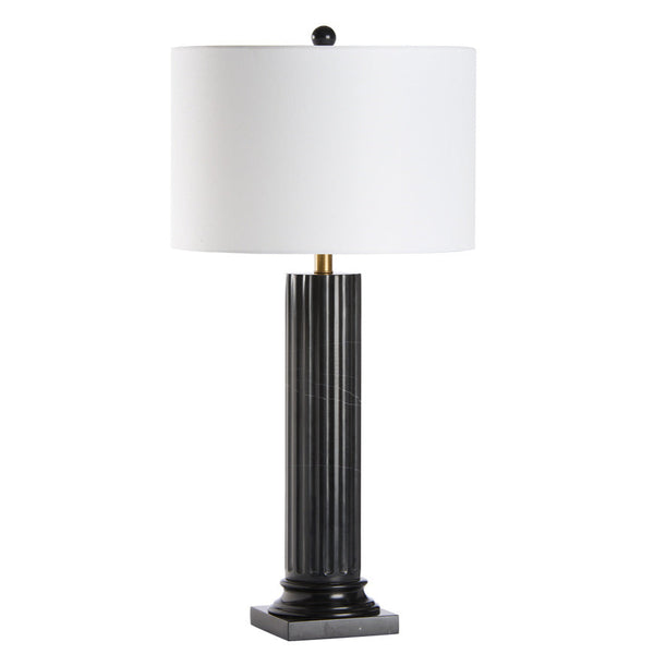 Fluted Black Marble Table Lamp