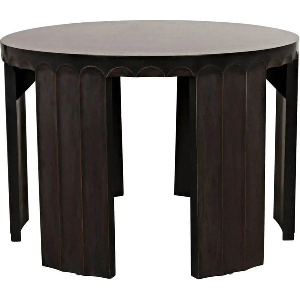 Fluted Side Table, Pale Light Brown Trim - LOOMLAN - Noir - Side Tables
