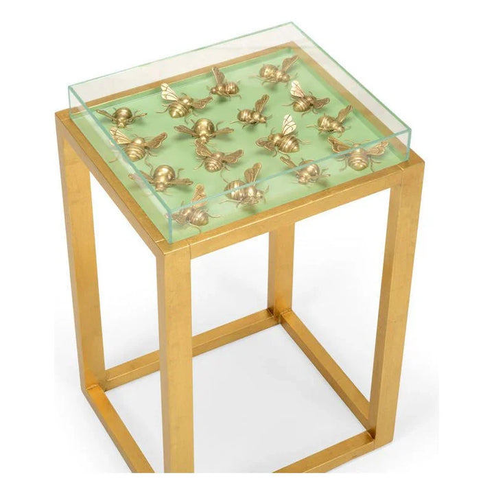 Flutter Metalic Gold Framed Side Table - LOOMLAN - Chelsea House - Side Tables