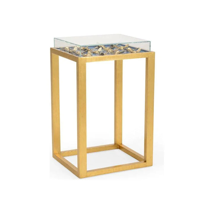Flutter Metalic Gold Framed Side Table - LOOMLAN - Chelsea House - Side Tables