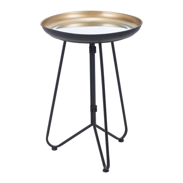 Foley Accent Table Gold & Black Side Tables LOOMLAN By Zuo Modern