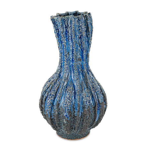 Folios Blue Ceramic Vase