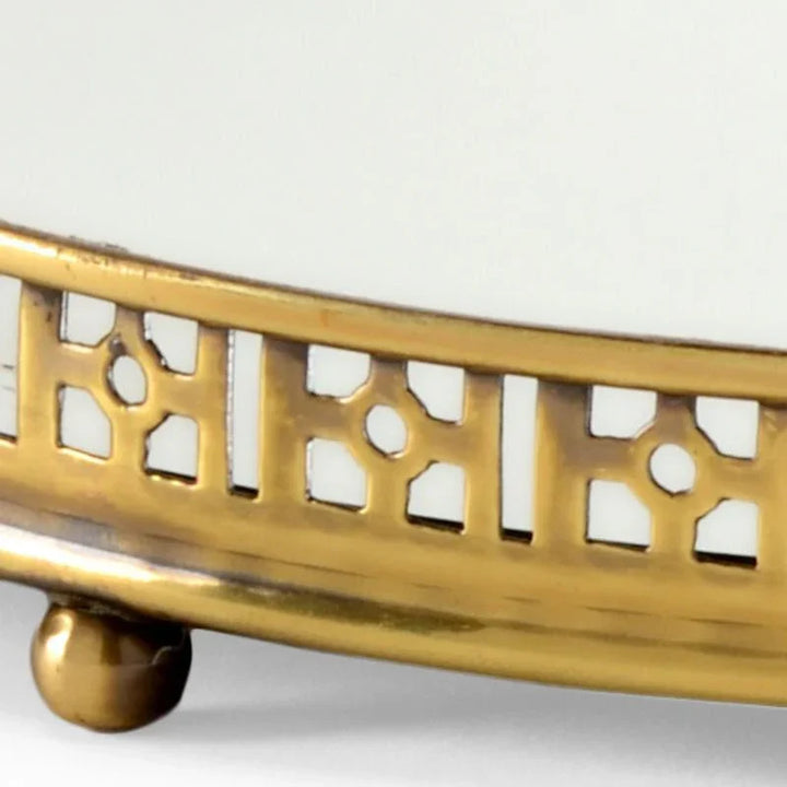 Footed Vanity Brass Framed Tray - LOOMLAN - Wildwood - Trays