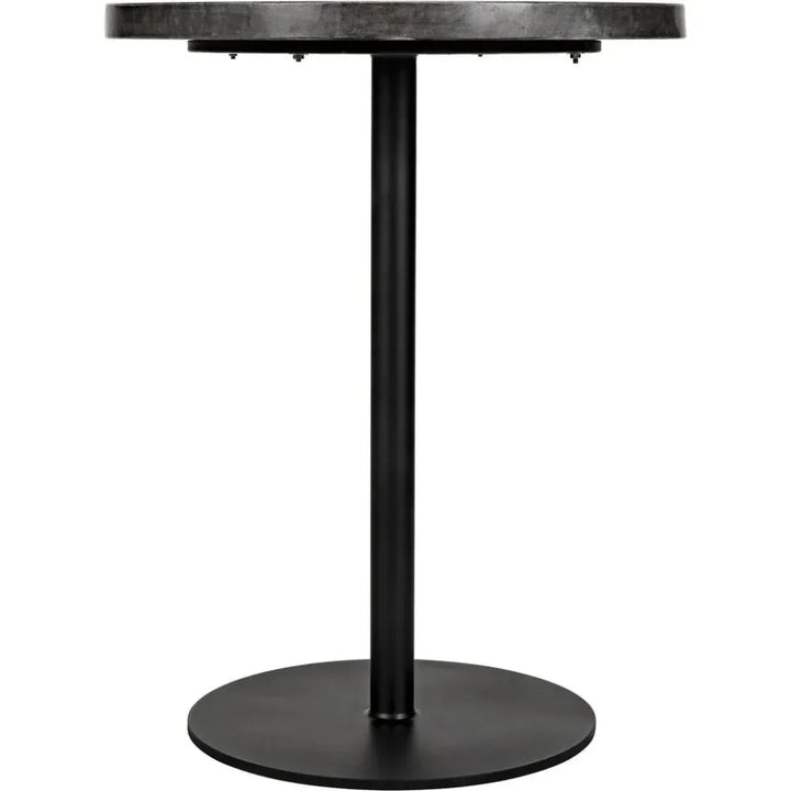 Ford Steel and Marble Tall Round Side Table - LOOMLAN - Noir - Side Tables