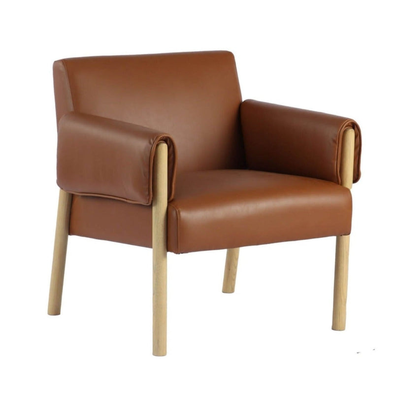 Forest Saddle Leather Accent Chair-Accent Chairs-LH Imports-LOOMLAN