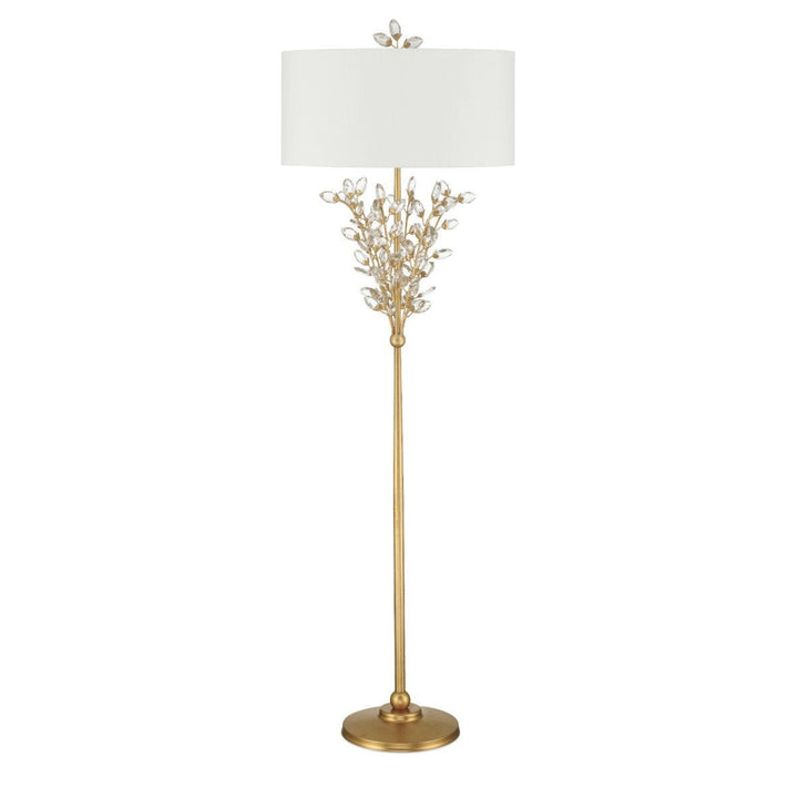 Forget-Me-Not Metal Floor Lamp-Floor Lamps-Currey & Co-Gold-LOOMLAN