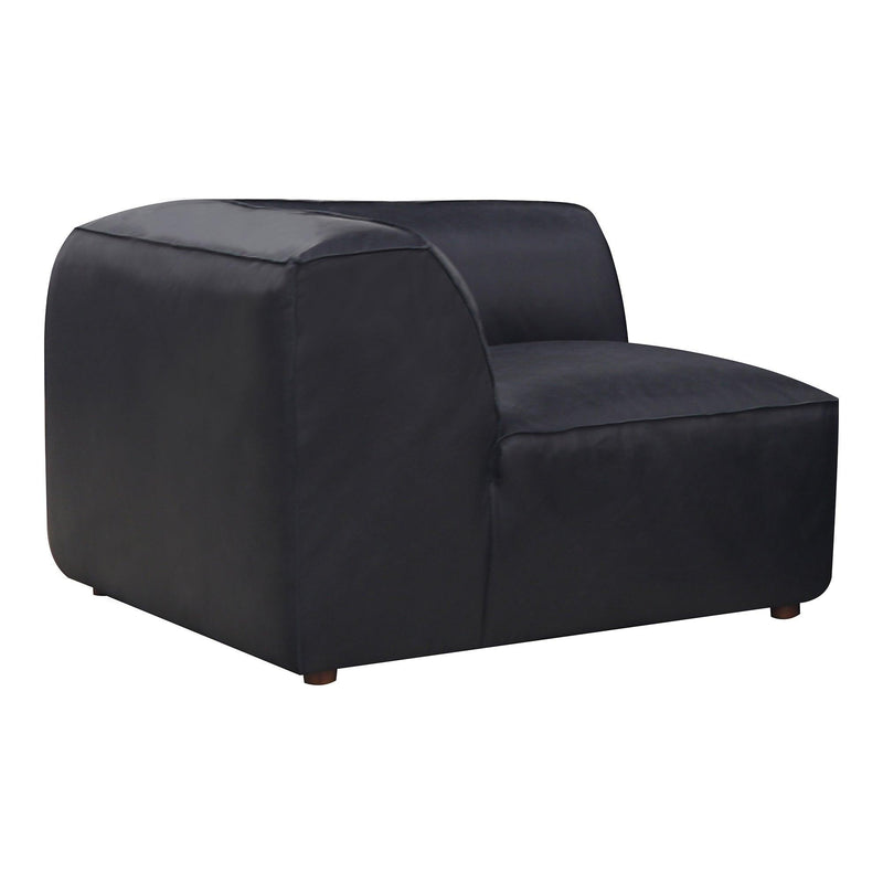 Form Black Leather Corner Chair Modular Component Convertible Leather Sectional Modular Components LOOMLAN By Moe's Home