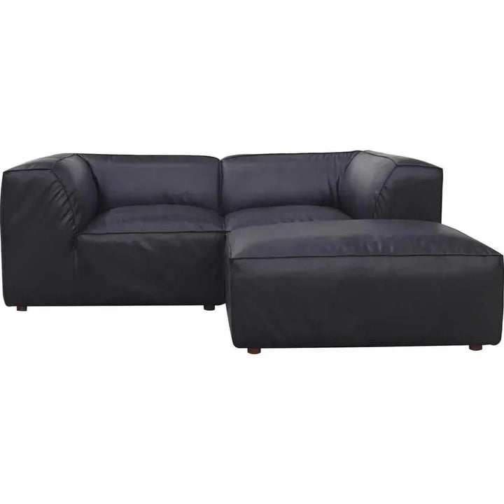 Form Black Modular Couch 3PC Sectional With Ottoman-Modular Sofas-Moe's Home-LOOMLAN