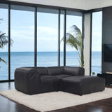 Form Black Modular Sectional Couch 3PC Convertible Modular Sectional With Ottoman Modular Sofas LOOMLAN By Moe's Home