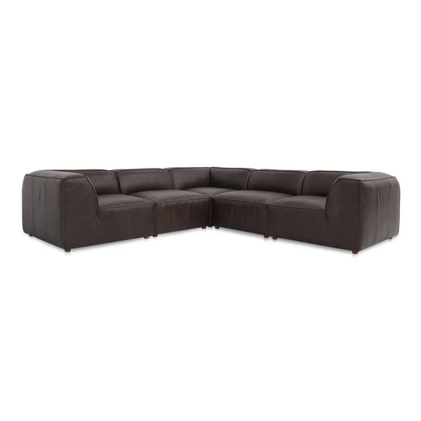 Form Leather Classic L - Shaped Modular Sectional - LOOMLAN - Moe's Home - Sectionals