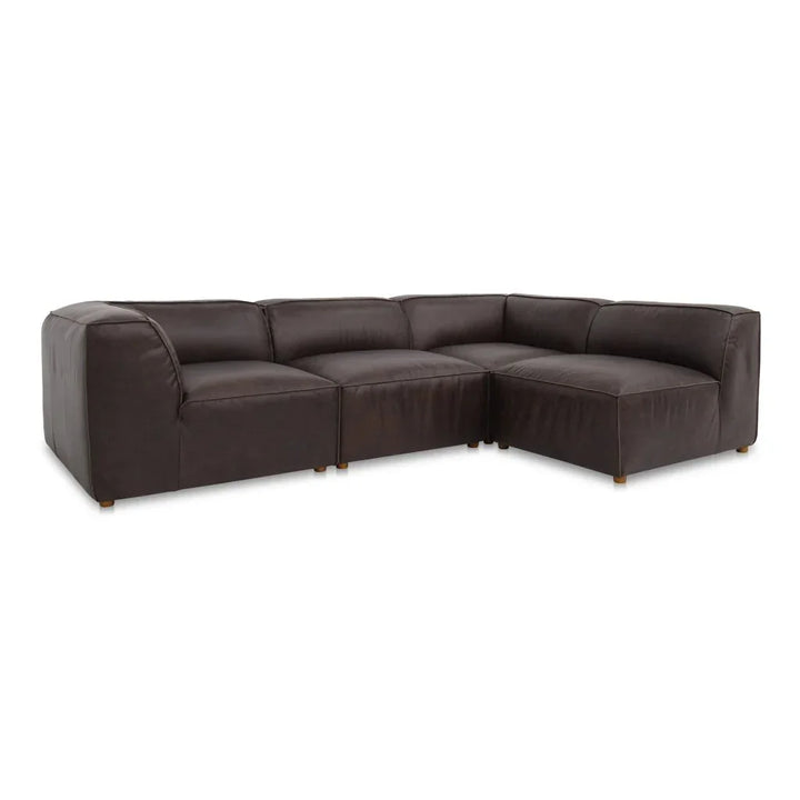 Form Signature Brown Leather Modular Sectional - LOOMLAN - Moe's Home - Sectionals