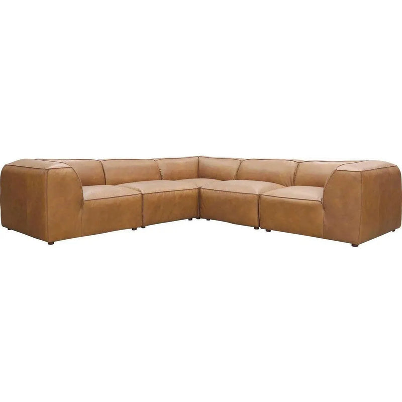 Form Tan Modular 5PC Convertible Sectional-Modular Sofas-Moe's Home-LOOMLAN