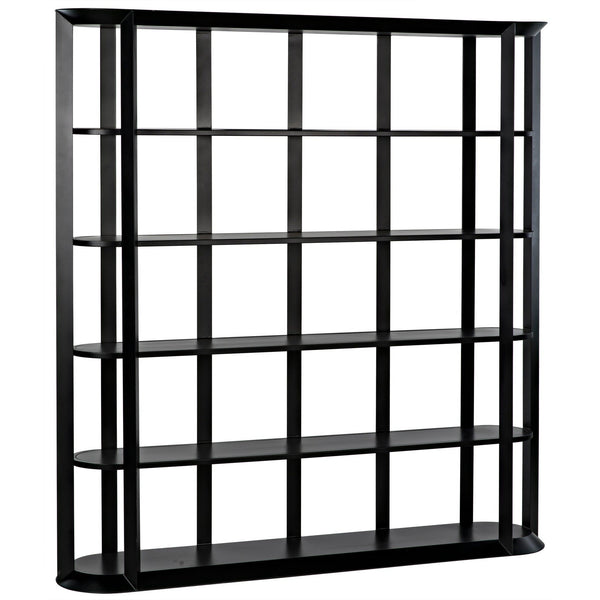 Foster Bookcase, Black Steel-Bookcases-Noir-LOOMLAN