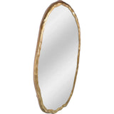 Moe's Home-Foundry Aluminum Gold Oval Wall Mirror-Wall Mirrors-LOOMLAN