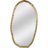 Moe's Home-Foundry Aluminum Gold Oval Wall Mirror-Wall Mirrors-LOOMLAN