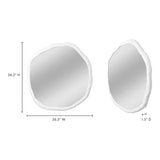 Foundry Decorative Large White Wall Mirror Wall Mirrors LOOMLAN By Moe's Home