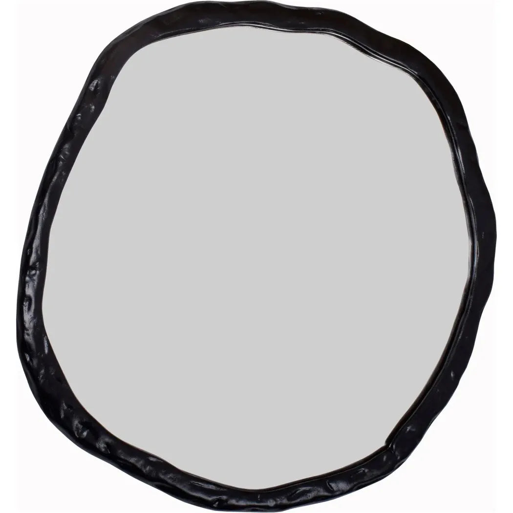 Foundry Large Black Decorative Wall Mirror Round