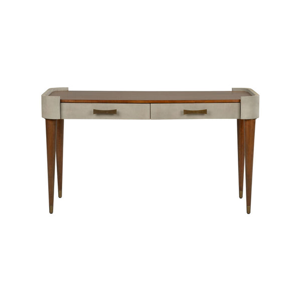 Frances Wooden Brown Writing Desk-Home Office Desks-Wildwood-LOOMLAN