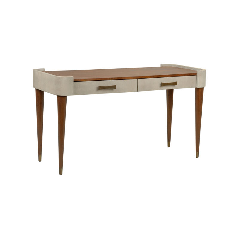 Frances Wooden Brown Writing Desk-Home Office Desks-Wildwood-LOOMLAN