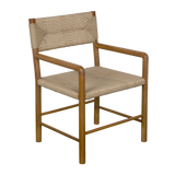 Franco Teak Wood Arm Chair-Club Chairs-Noir-LOOMLAN