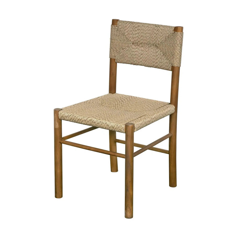 Franco Teak Wood Armless Side Chair-Club Chairs-Noir-LOOMLAN