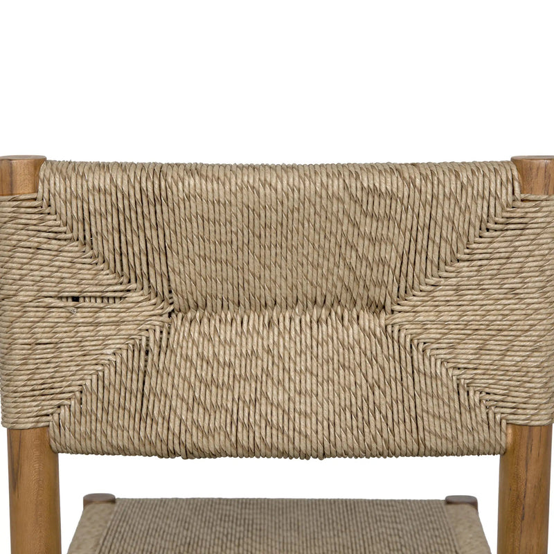 Franco Teak Wood Armless Side Chair-Club Chairs-Noir-LOOMLAN