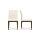 Frankie Leather Side Dining Chair 2PC-Dining Chairs-Moe's Home-White-LOOMLAN