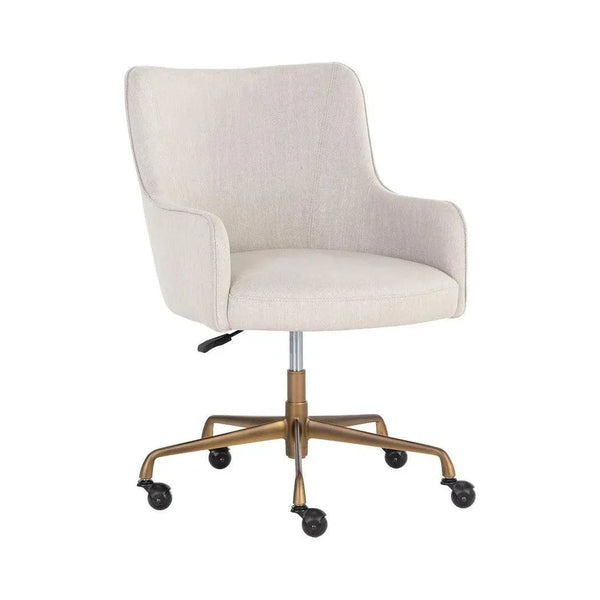 Franklin Leather Modern Office Chair-Office Chairs-SUNPAN-Beige Linen-LOOMLAN