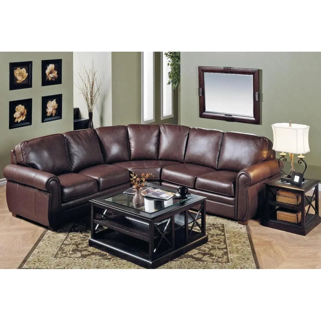 Franklin Symmetrical Leather Sectional Made to Order